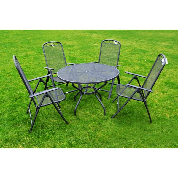 Черен метален градински стол – Rojaplast-image-4