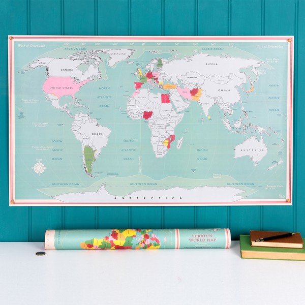 Скреч карта 87x52 cm World Map – Rex London-image-1