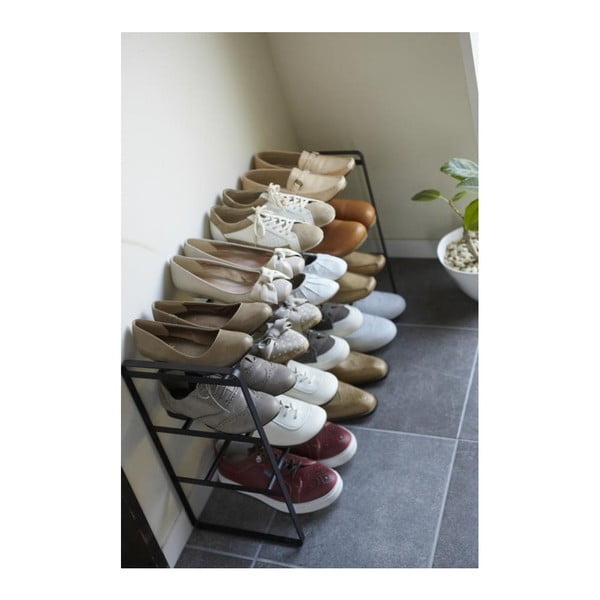 Черен регулируем рафт за обувки с 3 нива Maebashi - YAMAZAKI-image-4