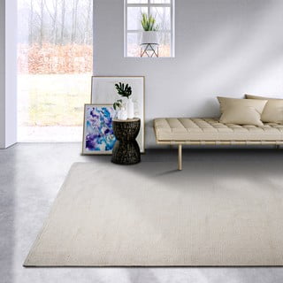 Кремав ръчно изработен килим със смес от вълна 160x230 cm Pradesh Natural White – Elle Decoration