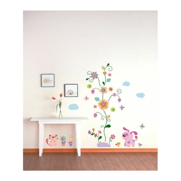 Стикер за стена Цветни животни и дърво - Ambiance