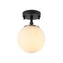Черно-бял осветително тяло за таван със стъклен абажур ø 15 cm Atmaca – Opviq lights