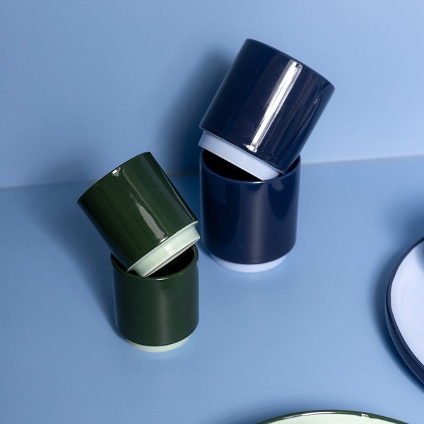 Тъмнозелена глинена чаша 270 ml Duo – ONA-image-1