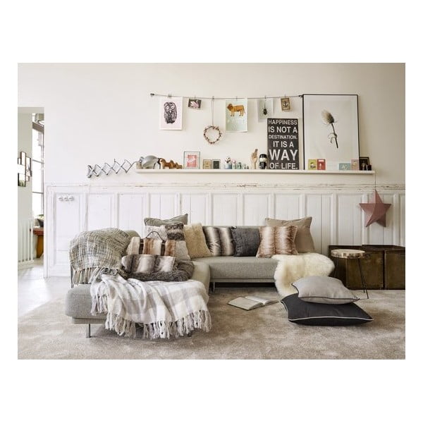 Кафяво каре с кожена каишка , 130 x 180 cm Wolf - Tiseco Home Studio-image-1