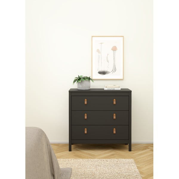 Черен нисък скрин 82x80 cm Madrid – Tvilum-image-1