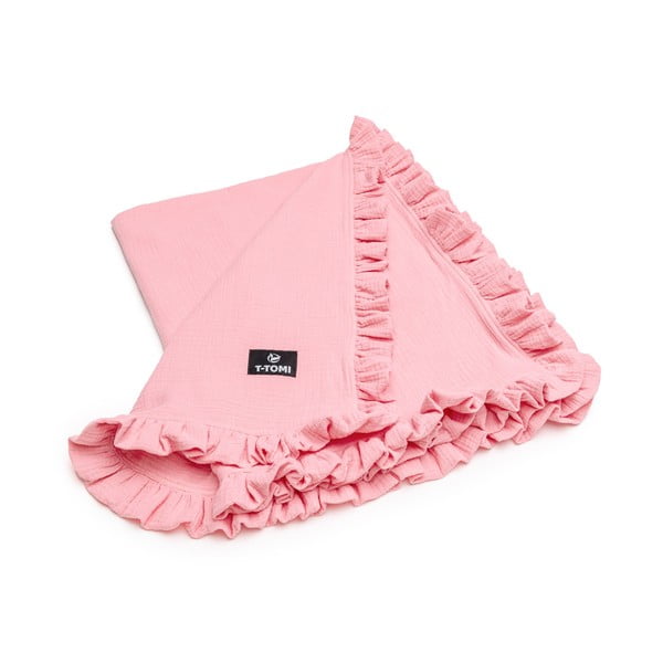 Розово бебешко одеяло от муселин 80x100 cm - T-TOMI