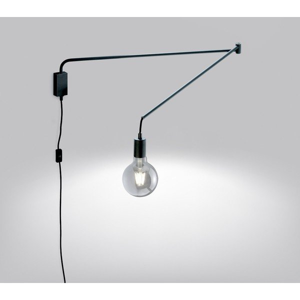 Матово черно стенна лампа с огъваща се структура за контакт Line – Trio-image-1