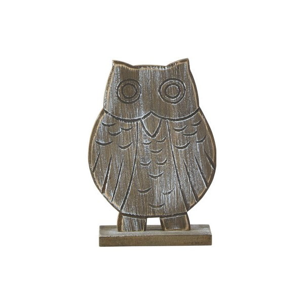 Дървена фигурка на сова, 11,5 x 16,5 cm - KJ Collection