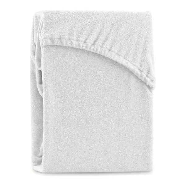 Бял еластичен чаршаф от тери 180x200 cm Ruby – AmeliaHome