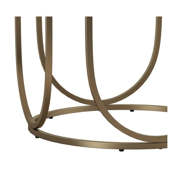 Бяла/ в златист цвят кръгла масичка за кафе от декор от мрамор ø 79 cm Gwyneth – CosmoLiving by Cosmopolitan-image-3