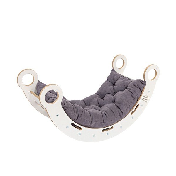 Бяла/сива люлка от масивен бор 39x75x38 cm Montessori – Meowbaby-image-2