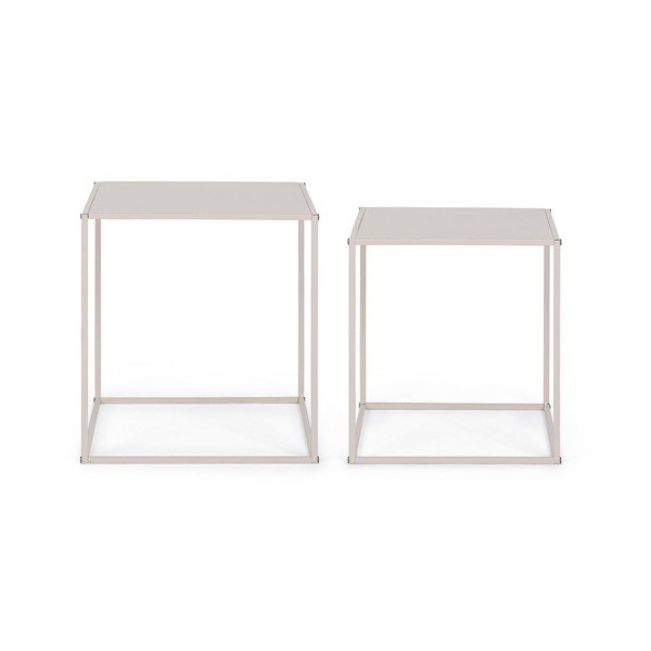 Бежови метални масички за кафе в комплект 2 бр. 38x38 cm Alrik – Yes Everyday-image-3