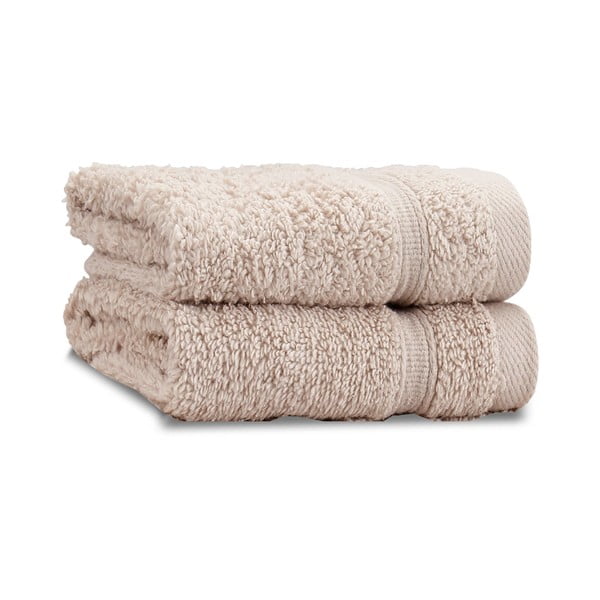 Бежови памучни кърпи в комплект от 2 бр. от тери 30x30 cm Zero Twist – Catherine Lansfield