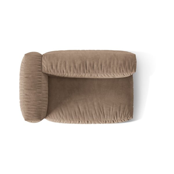 Светлокафяв кадифен модул за диван (ляв ъгъл) Martina – Micadoni -image-3