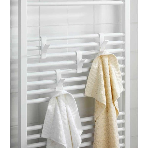 Комплект от 2 бели куки за кърпи - Wenko Radiator-image-3
