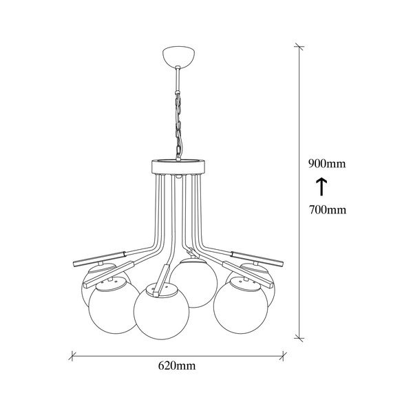 Черно метално висящо осветително тяло Opviq lights Amalia - Opviq lights-image-4
