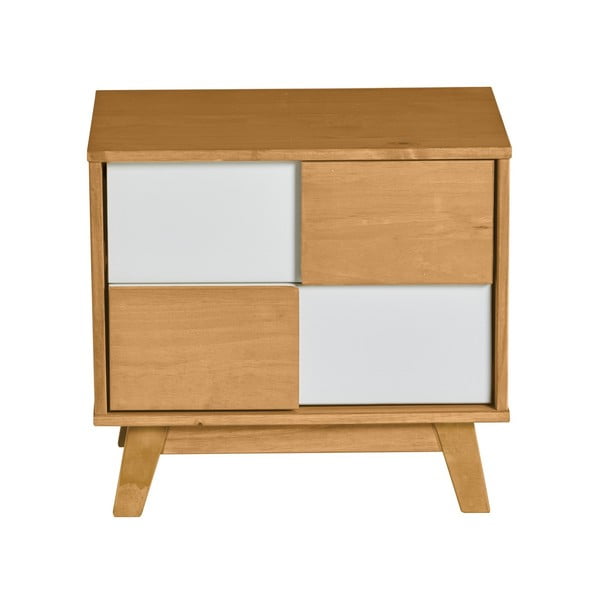 Нощно шкафче с бели детайли Yari, 50 x 46 cm - Marckeric