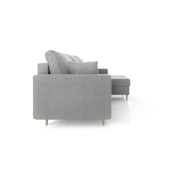 Сив разтегателен диван Aubrieta с място за съхранение, десен ъгъл - Mazzini Sofas-image-4