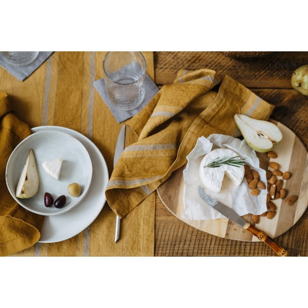 Ленени салфетки в комплект от 2 бр. Amber Bronze Stripes – Linen Tales-image-1