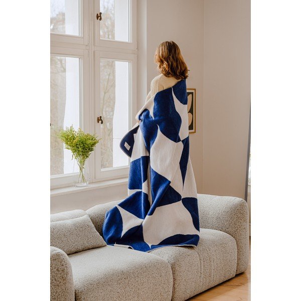 Синьо /кремаво одеяло 150x200 cm Tul – noo.ma-image-1