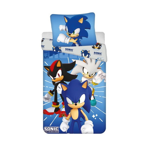 Синьо  единично  детско спално бельо от микрофибър 140x200 cm Sonic – Jerry Fabrics