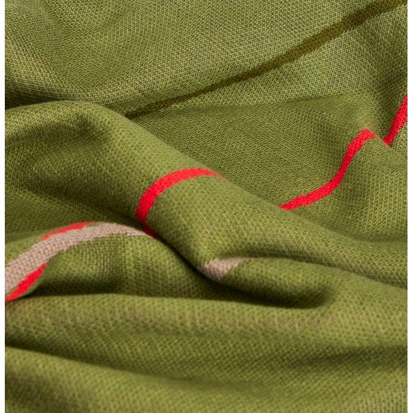 Зелено памучно одеяло 200x140 cm Outline - Hübsch-image-1