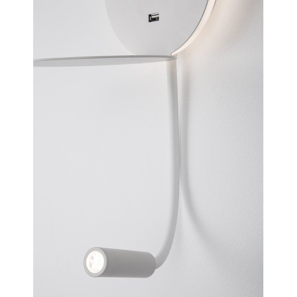 Бяла алуминиева LED стенна лампа с огъваща се структура/с USB порт Eclip – Nova Luce-image-4