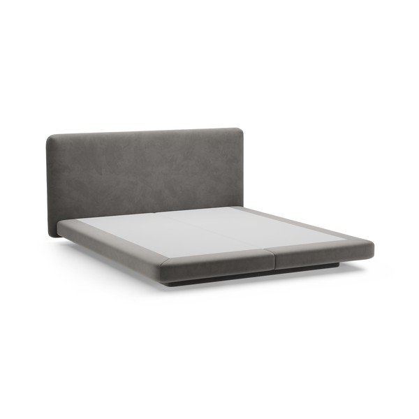 Тъмносиво тапицирано двойно легло 140x200 cm Linea – Micadoni -image-2