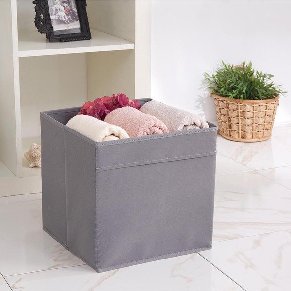 Сива текстилна кутия за съхранение 30x30x30 cm – Mioli Decor-image-1