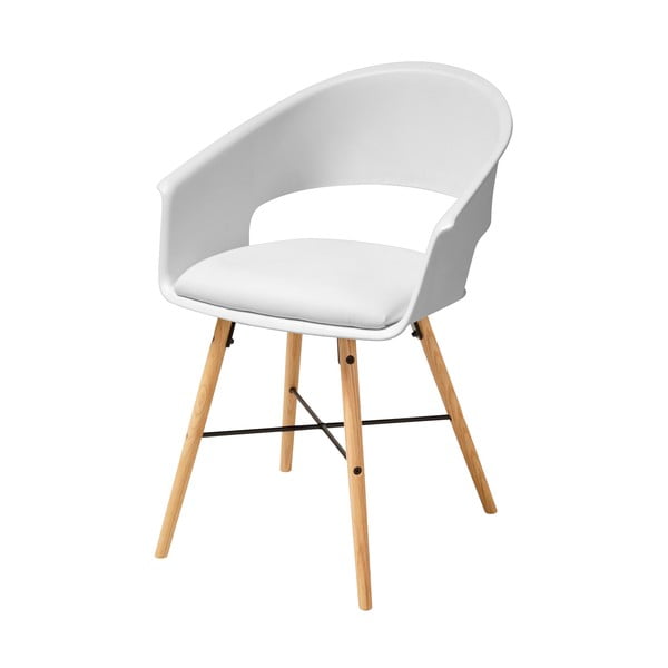 Бял трапезен стол с основа от букова дървесина Ivar - Actona