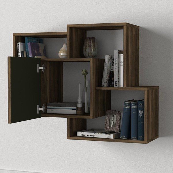 Стенен рафт в декор от орехово дърво Arco - Tera Home-image-1
