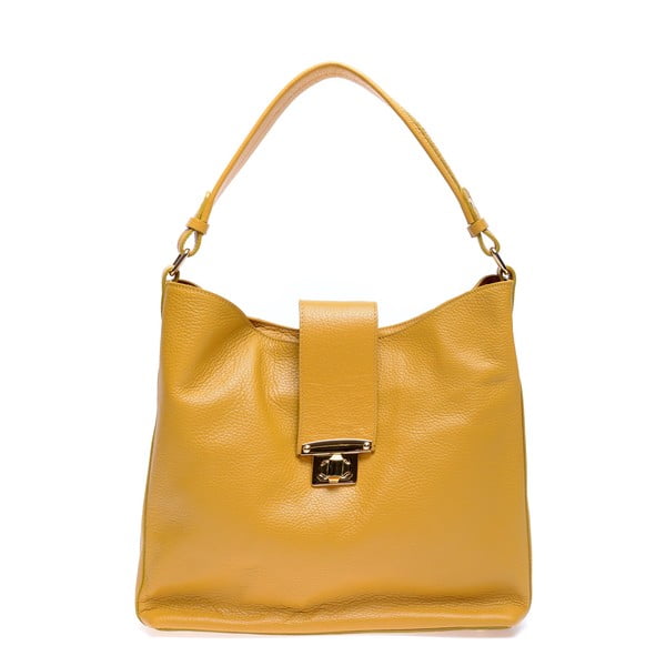 Жълта кожена чанта Bria - Roberta M