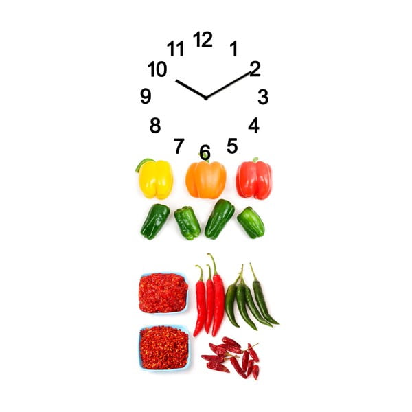 Стъклен часовник Зеленчуци, 20x50 cm - Postershop