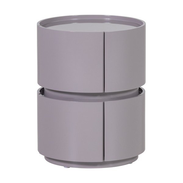 Светлосиво гланцово нощно шкафче Lunex – WOOOD-image-4