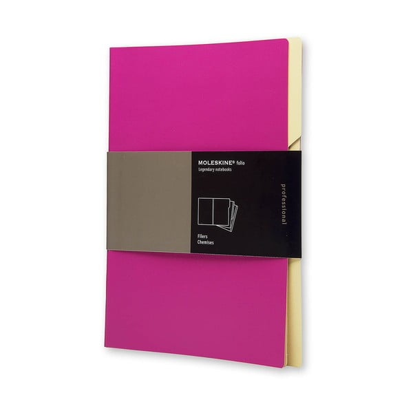 Sada 3 ks složek Moleskine Folio Filer Hot Pink, A4