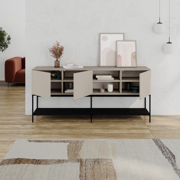 Черно-кремав скрин 180x80x40 cm Amira – Marckeric-image-3