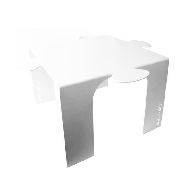 Bílý odkládací stolek Caoscreo Puzzle Out