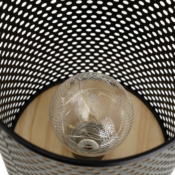 Черна настолна лампа с метален абажур (височина 20 cm) - Casa Selección-image-2