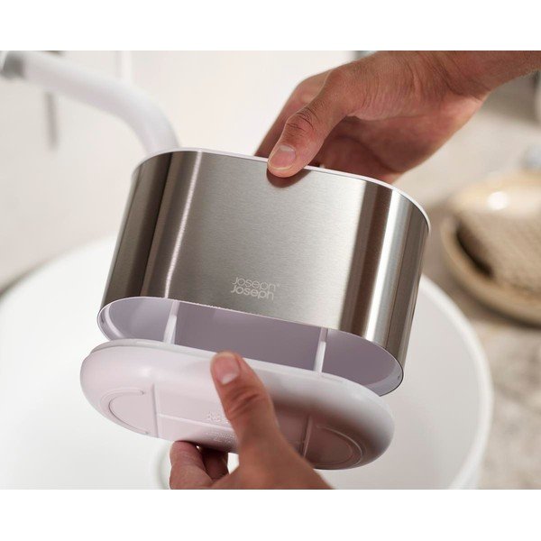 Стойка за четки за зъби от неръждаема стомана в сребрист цвят Duo Steel – Joseph Joseph-image-3