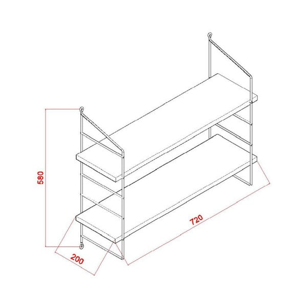 Бял стенен рафт Garetto Armoni - Decortie-image-2