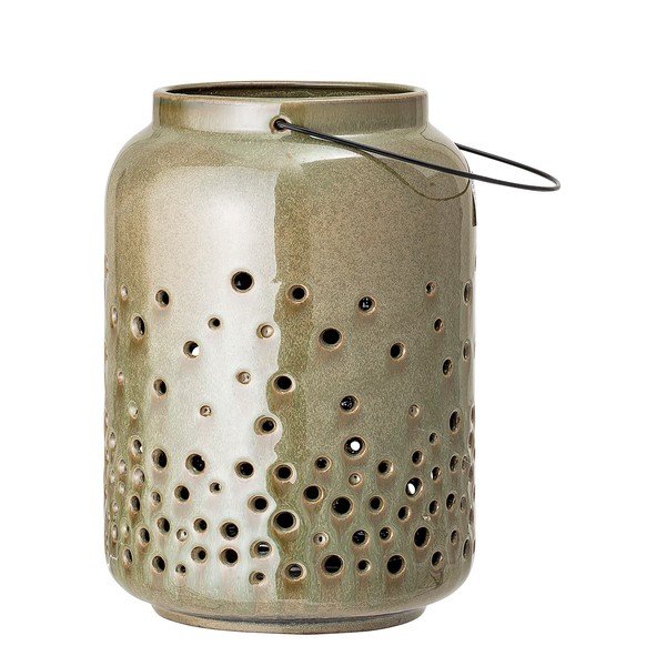 Зелен фенер от каменна керамика , височина 26,5 cm Wade - Bloomingville-image-2