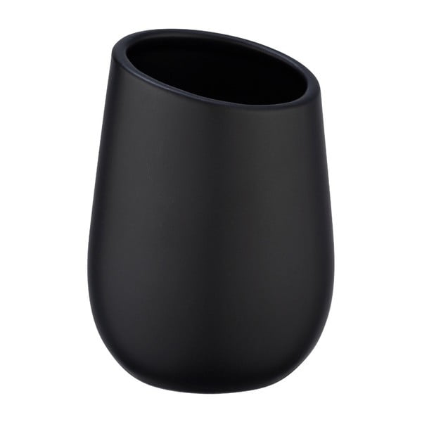 Черна керамична чаша за четки за зъби Badi - Wenko