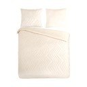 Кремаво двойно удължено спално бельо от микрофибър 200x220 cm Pure Zigzag – Good Morning