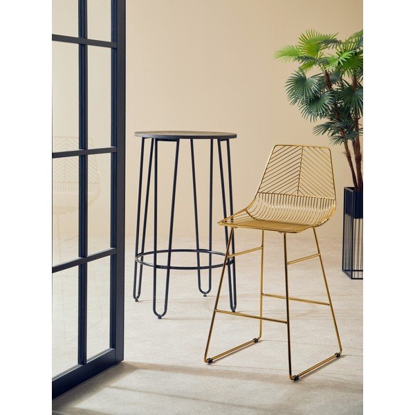Метален бар стол в златист цвят District – Premier Housewares-image-3