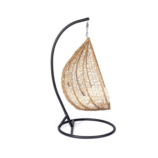 Висящ фотьойл от изкуствен ратан в естествен цвят Noela - Bonami Selection-image-3