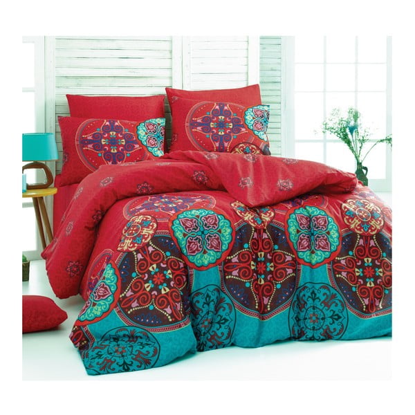 Цветно спално бельо за двойно легло със смес от памук Индия, 220 x 220 cm - Unknown