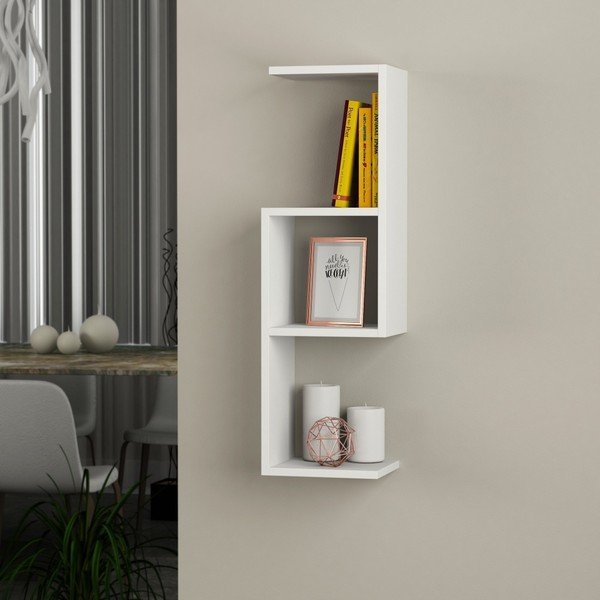 Бял стенен рафт Dibi White - Decortie-image-1