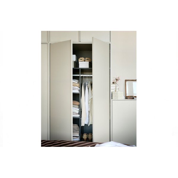 Кремав модулен шкаф от борова дървесина 100x200 cm Daily - vtwonen-image-1