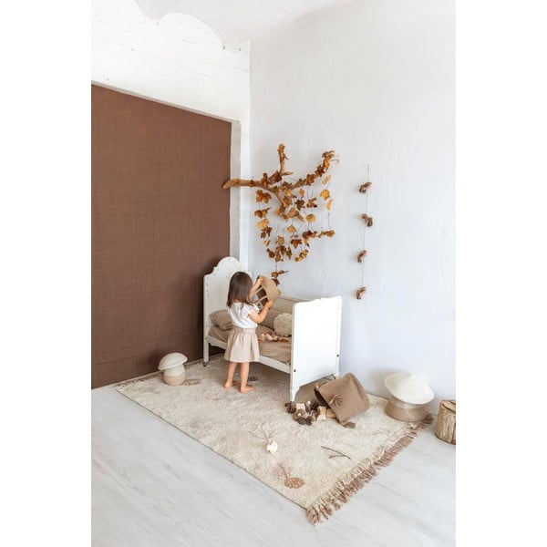 Кремав ръчно изработен памучен детски килим подходящ за пране 140x200 cm Pine Forest – Lorena Canals-image-3