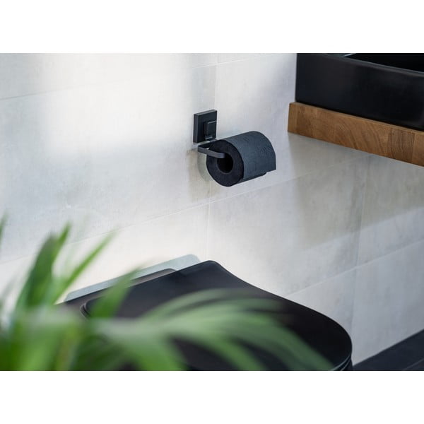 Черен самозалепващ държач за тоалетна хартия от неръждаема стомана Quadro – Wenko-image-4